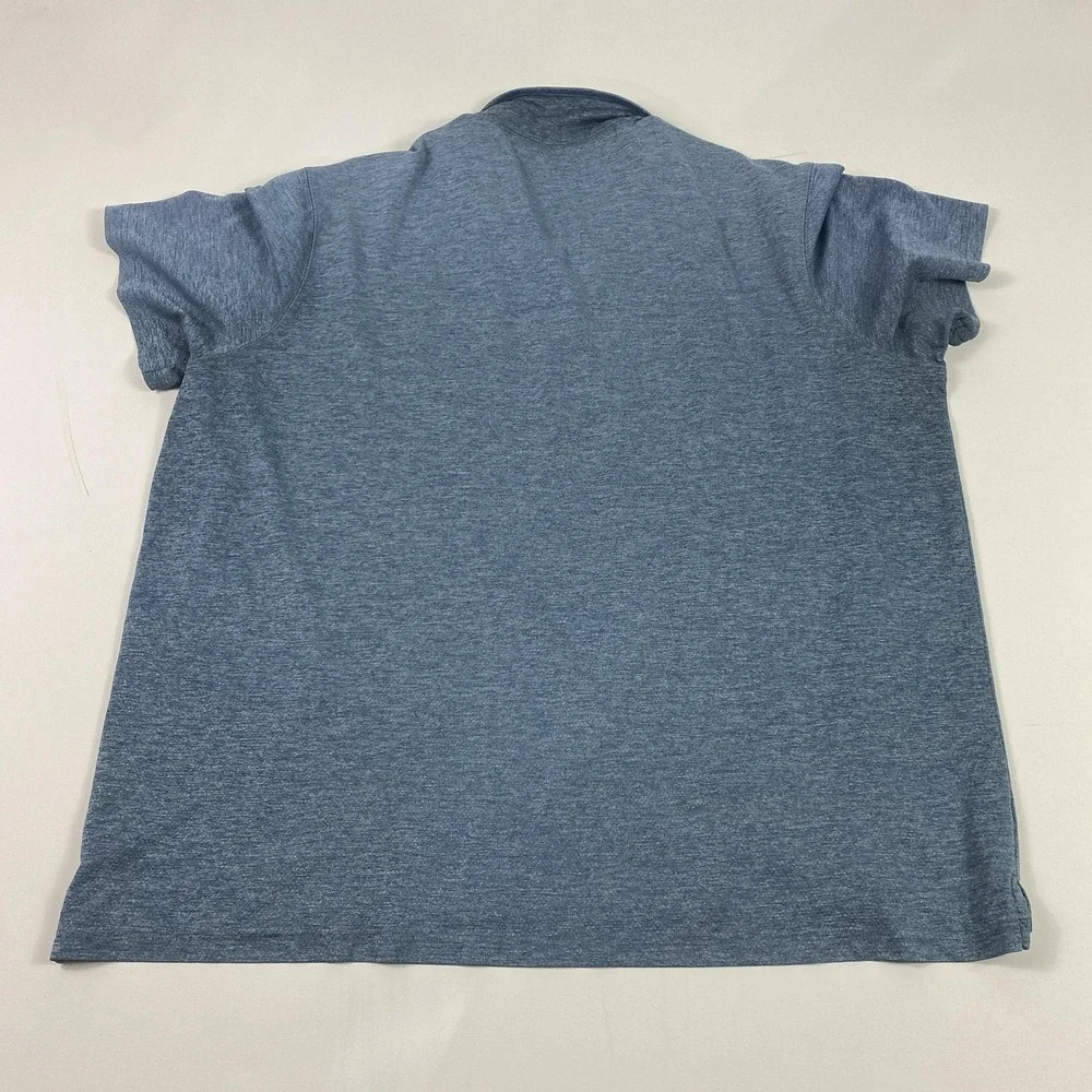 BKE Athletic Polo Shirt Mens 2XL Blue Heather Performance Golf Zip Chest‎ Pocket